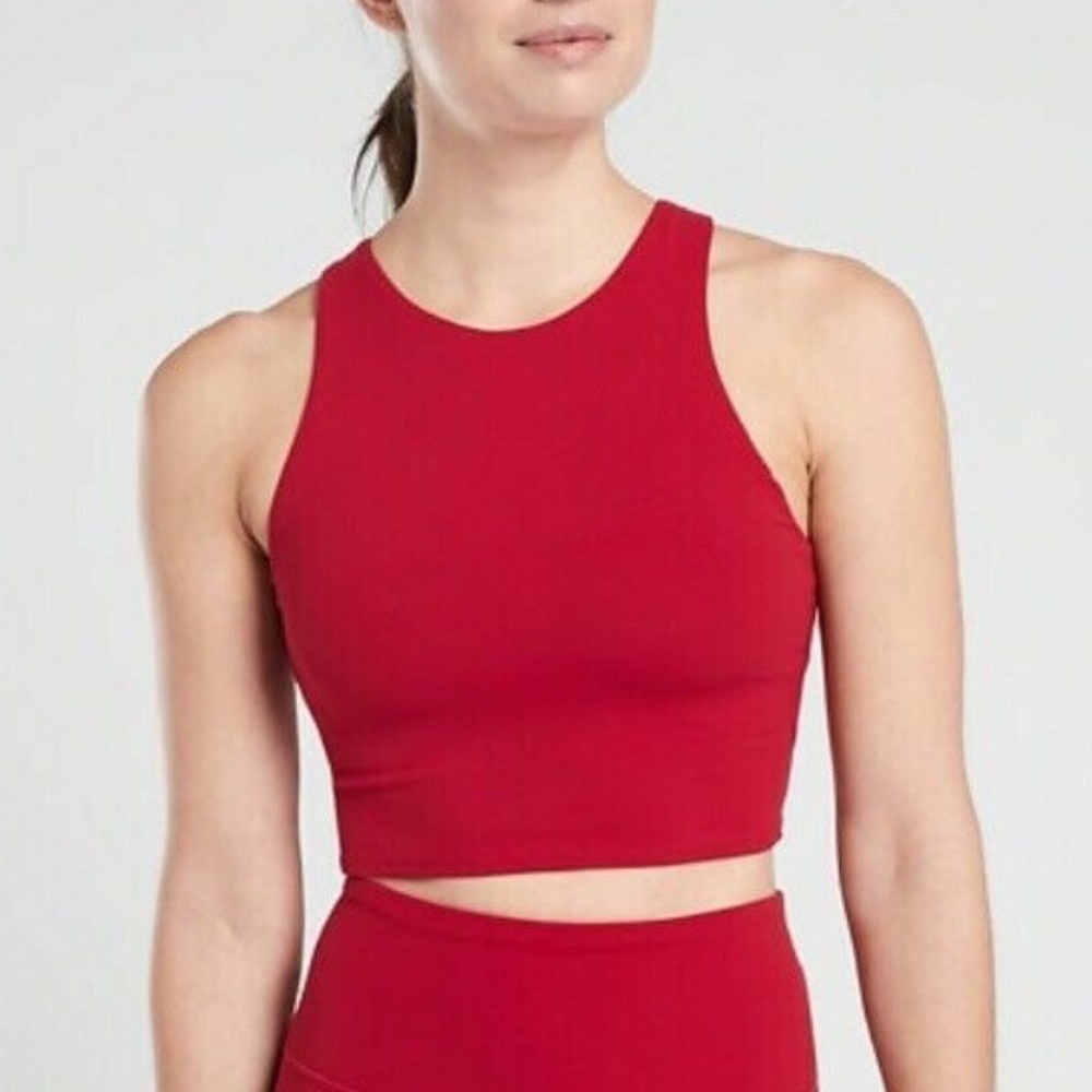Athleta Conscious Crop TANK TOP Candy Red SIZE small NWT Red Sleeveless Top